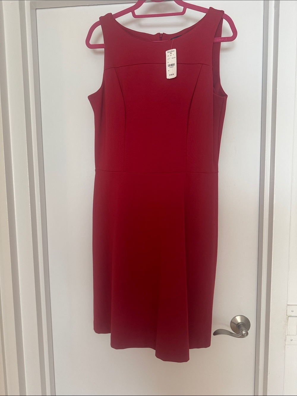 Brooks Brothers Sleeveless Crimson Sheath Dress